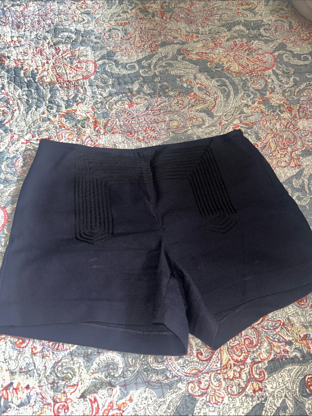 Ann Taylor Black Knit High-Rise Bike Shorts